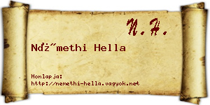 Némethi Hella névjegykártya
